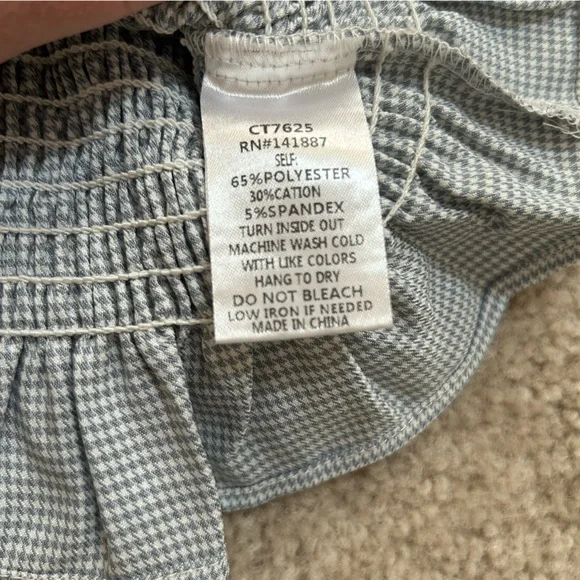 NWT Pants Store Shirred Smocked Crop Top Womens Large Summer Gingham - Picture 6 of 7